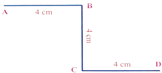Viết phép tính thích hợp để tính độ dài của đường gấp khúc ABCD.   (ảnh 1)