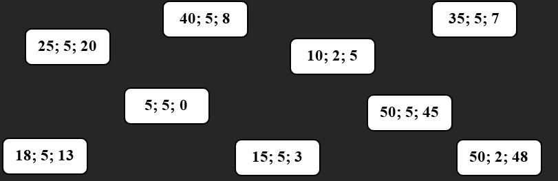 Tô màu vào nhóm ba số có thể lập thành phép chia đúng. (ảnh 1)