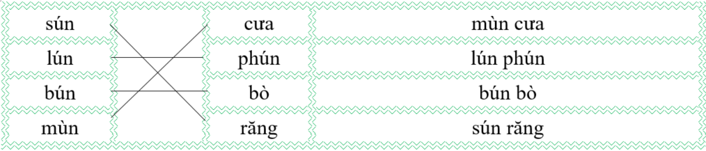 Nối đúng rồi viết lại từ ngữ: (ảnh 2)