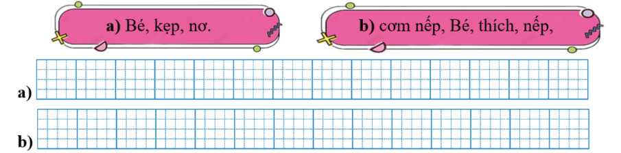 Sếp các từ ngữ thành câu rồi viết lại câu: (ảnh 1)