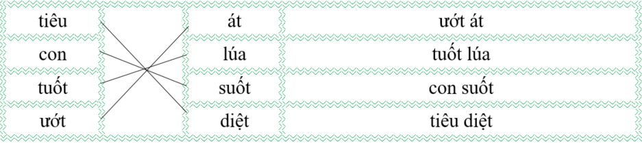 Nối đúng rồi viết lại từ ngữ: tiêu 		át (ảnh 2)