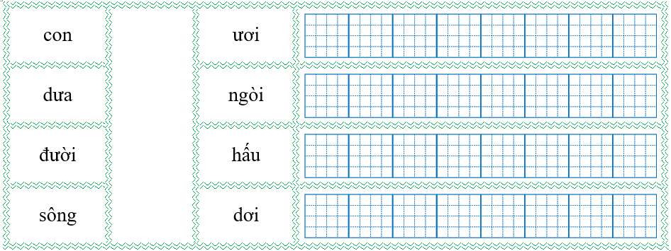 Nối đúng rồi viết lại từ ngữ: (ảnh 1)