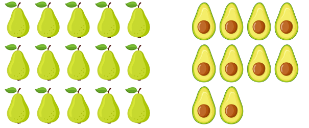 Khoanh tròn vào 1/5 số quả trong mỗi hình (ảnh 1)