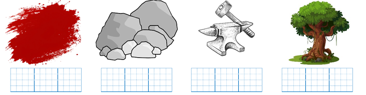 Viết “đá, đe, đa, đỏ” dưới hình phù hợp: (ảnh 1)