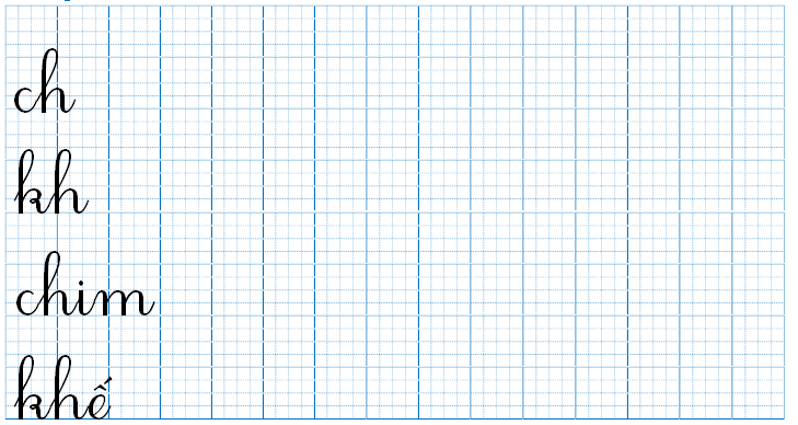 Tập viết ch kh chim (ảnh 1)
