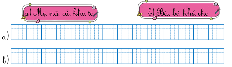 Sếp các từ ngữ thành câu rồi viết lại câu: (ảnh 1)