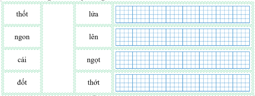 Nối đúng rồi viết lại từ ngữ: (ảnh 1)