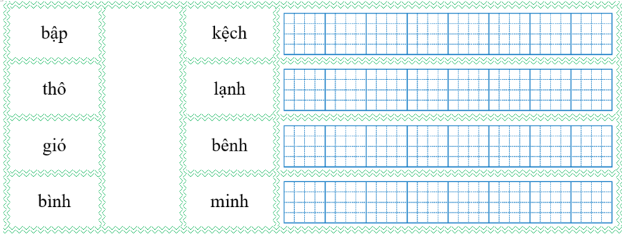 Nối đúng rồi viết lại từ ngữ: (ảnh 1)