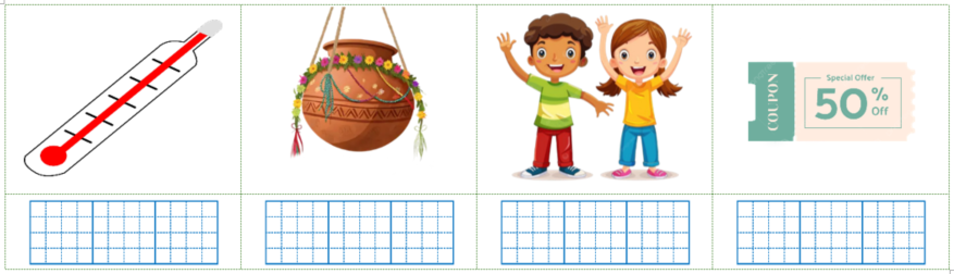 Viết các từ “nhiệt kế, phiếu, niêu cơm, tạm biệt” dưới hình phù hợp: (ảnh 1)