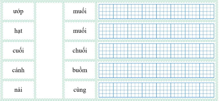Nối đúng rồi viết lại từ ngữ: (ảnh 1)