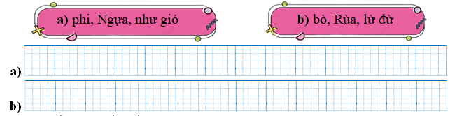 Sếp các từ ngữ thành câu rồi viết lại câu: (ảnh 1)