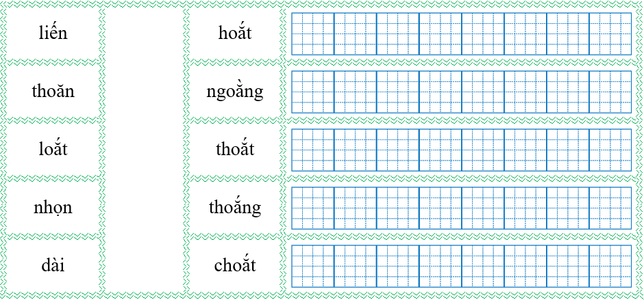 Nối đúng rồi viết lại từ ngữ: (ảnh 1)