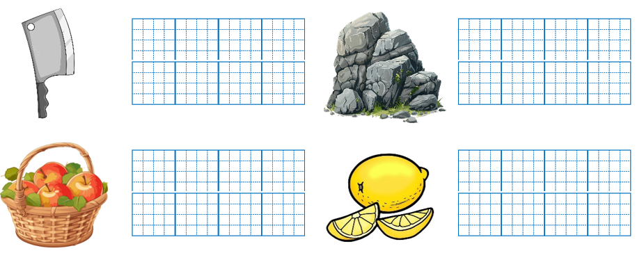 Em hãy tìm các từ phù hợp để gọi tên các hình sau: (ảnh 1)