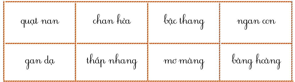 Điền vần an, ang và dấu thanh vào chỗ trống rồi viết lại các từ. (ảnh 2)