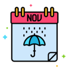 Look at the picture and choose the letter A, B, C or D to complete the sentences.When’s your sports day? - It’s in _______________. (ảnh 1)
