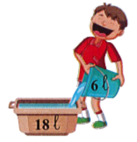 An xách nước đổ vào chậu (như bức tranh). An cần đổ mấy xô nước như vậy thì mới đầy chậu? (ảnh 1)