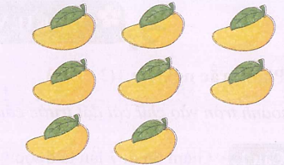 Số ? 1/2  số quả xoài là ….. quả xoài. 1/4  số quả xoài là ….. quả xoài. (ảnh 2)