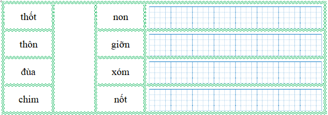 Nối đúng rồi viết lại từ ngữ: (ảnh 1)