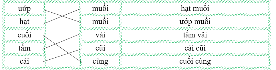 Nối đúng rồi viết lại từ ngữ: ướp		muối	 (ảnh 2)