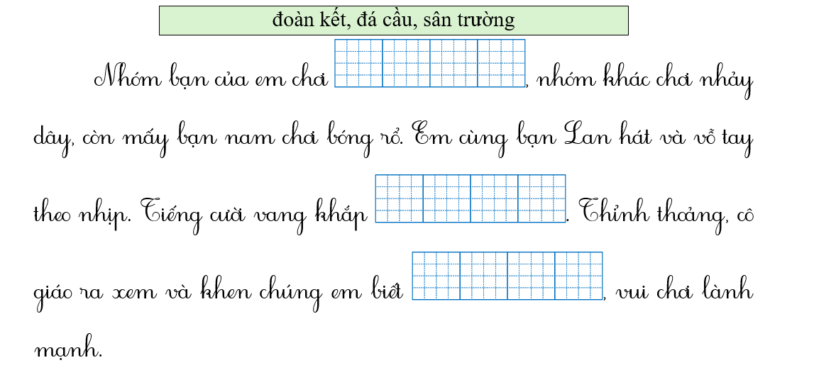 Điền các từ trong khung phù hợp vào chỗ trống: (ảnh 1)