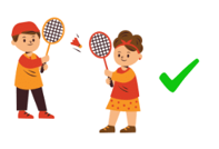 Look at the picture and choose the letter A, B, C or D to complete the sentences.Can Peter and Lyra play badminton? - ________________ (ảnh 1)