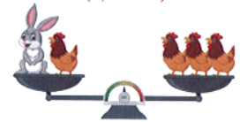 Thỏ nặng hơn gà 2 kg. Cân nặng của thỏ là: (ảnh 1)