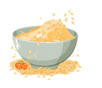 Đây là gì?  A. sò điệp				B. yến mạch C. cơm nếp			D. thạch (ảnh 1)