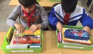 A pair of young boys sitting at a desk with books in baskets

AI-generated content may be incorrect.