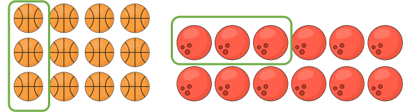 Khoanh tròn vào 1/4 số quả bóng trong mỗi hình (ảnh 3)