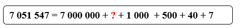 Số?    (0,5 điểm) A. 5 000	B. 500     C. 50	D. 50 000 (ảnh 1)