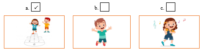 A: Can you hop? (Bạn có thể nhảy lò cò không?)  B: Yes, I can! (Có, tớ có thể!)  (ảnh 2)