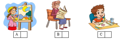 Listen and tick (ü) the box. There is one example. (ảnh 1)