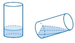 Cho một c&aacute;i cốc thủy tinh h&igrave;nh trụ b&aacute;n k&iacute;nh đ&aacute;y l&agrave; 6 cm, chiều cao l&agrave; 10 cm đang đựng một lượng nước. T&iacute;nh thể t&iacute;ch lượng nước trong cốc (đơn vị cm3), biết khi nghi&ecirc;ng cốc nước vừa l&uacute;c nước chạm miệng cốc th&igrave; ở đ&aacute;y mực nước tr&ugrave;ng với đường k&iacute;nh đ&aacute;y? (ảnh 1)