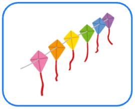 Look, read and circle. There is one example. Six kites. Seven kites. (ảnh 1)