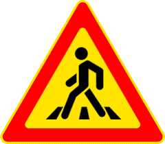 What does this sign say? A. School ahead. B. Road works ahead. C. Pedestrian crossing ahead. D. Traffic light ahead. (ảnh 1)