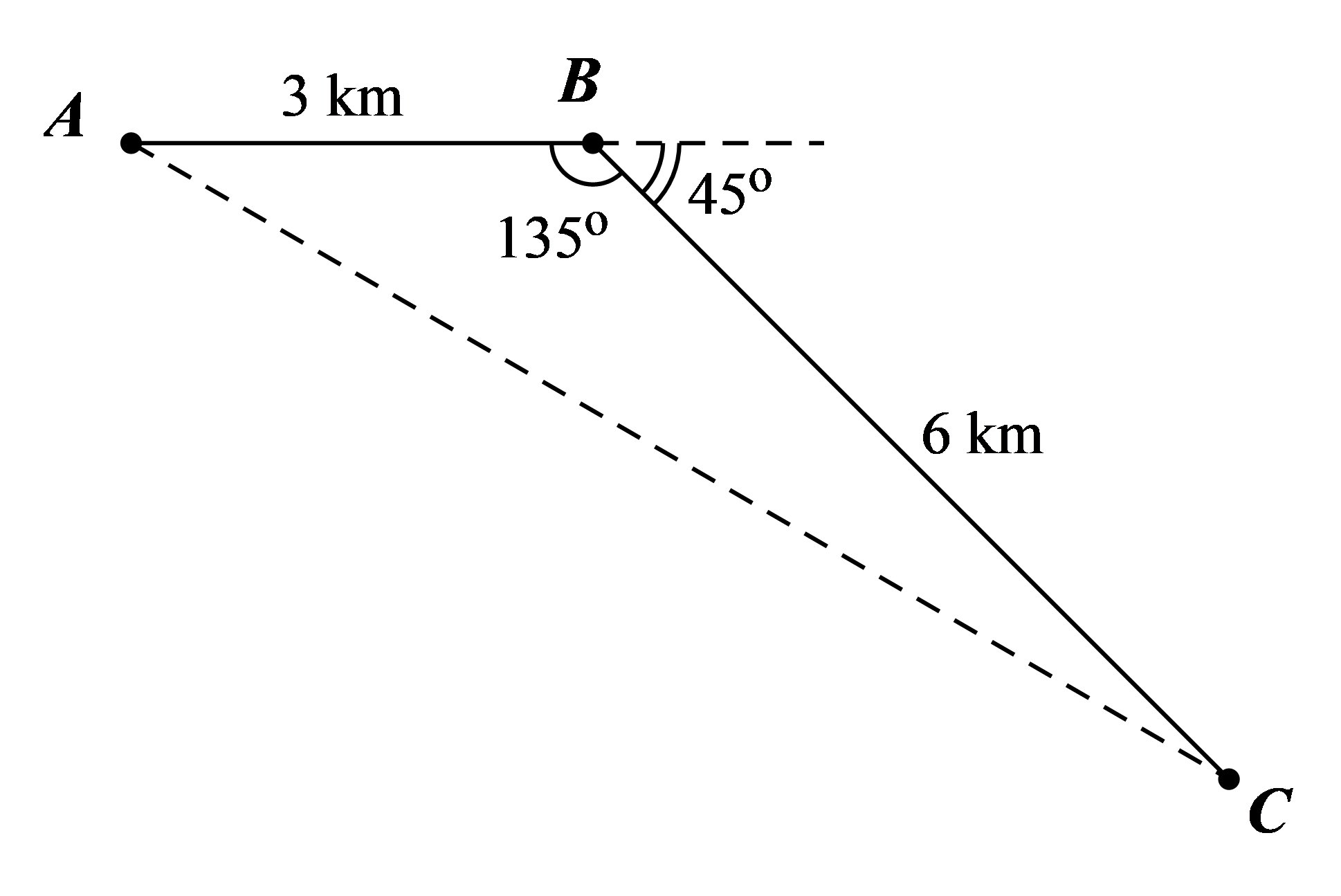 Áp dụng định lý cô-sin, ta được \(B{C^2} = A{B^2} + A{C^2} - 2 (ảnh 1)