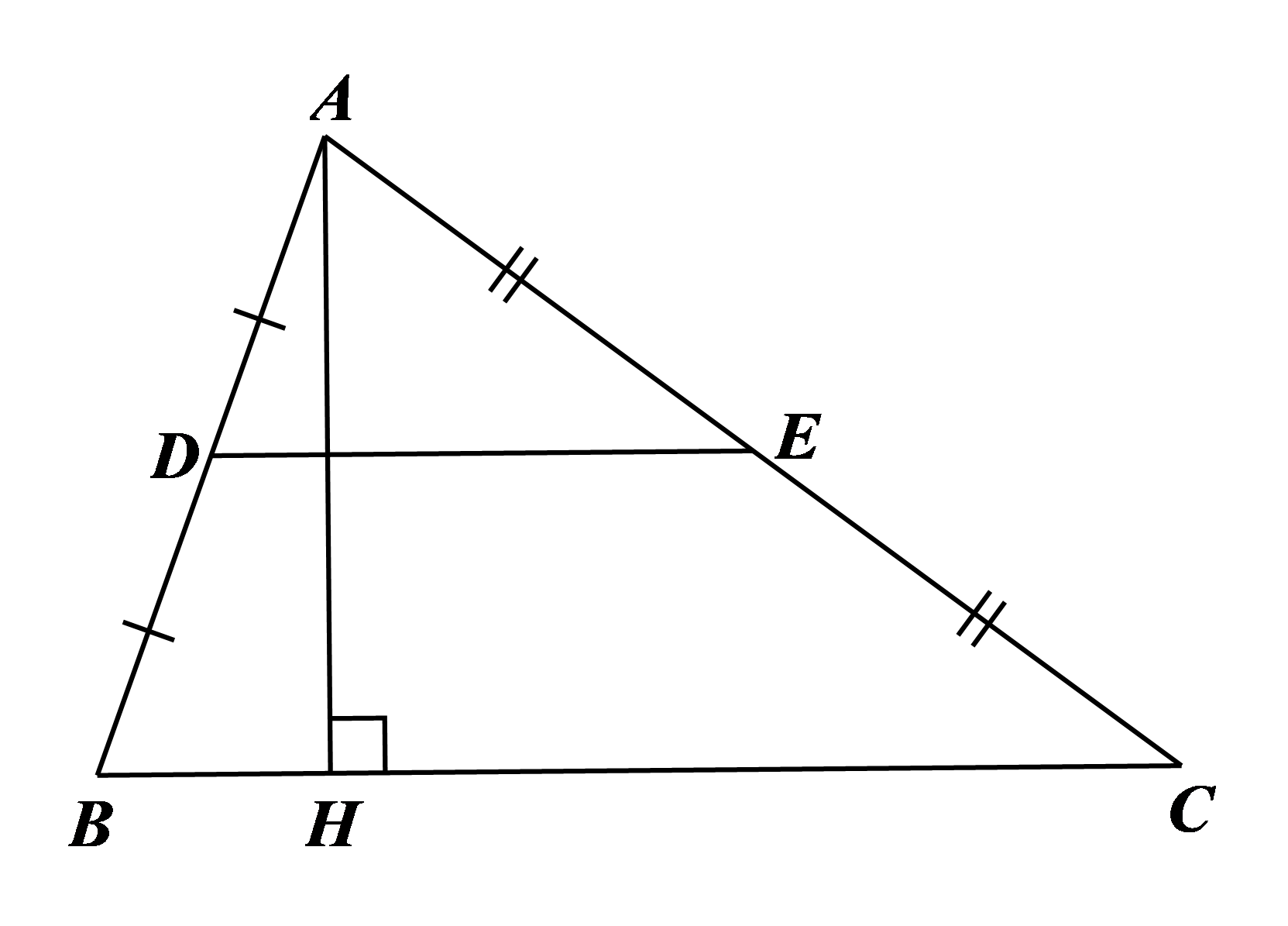 Hướng dẫn giải  Đáp án đúng là: A  Xét \[\Delta ABC\] có \[D,\ (ảnh 1)