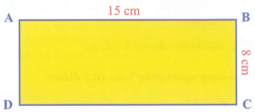 Tính diện tích hình chữ nhật ABCD. (1 điểm) (ảnh 1)