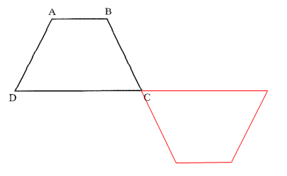 Vẽ hình đối xứng qua tâm C của hình thang cân ABCD (ảnh 1)