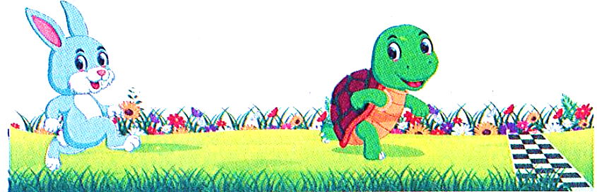 Thỏ và Rùa cùng tham gia cuộc thi chạy. Vì ham chơi, Thỏ bị Rùa bỏ lại phía sau. Thỏ vội vã chạy nhưng vẫn còn cách Rùa 10 cm. Rùa chỉ còn cách vạch đích 6 cm. Hỏi Thỏ còn cách vạch đích bao nhiêu xăng – ti – mét? (ảnh 1)