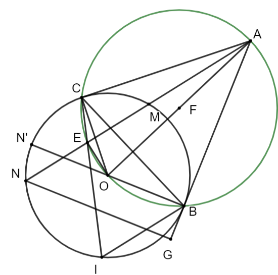 c) X&aacute;c định vị tr&iacute; của \[N\] để diện t&iacute;ch tam gi&aacute;c \[AIN\] lớn nhất. (ảnh 1)