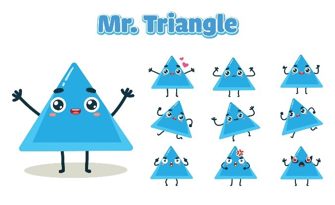 A: How many triangles are there? B: _________ triangles. (ảnh 1)