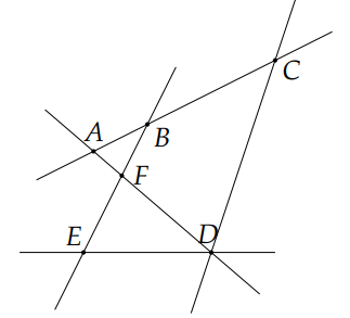 Trong hình vẽ dưới đây có bao nhiêu bộ ba điểm thẳng hàng? (ảnh 1)