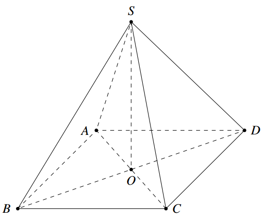 Cho hình chóp đều \(S.ABCD\). Khẳng định nào dưới đây là sai? (ảnh 1)
