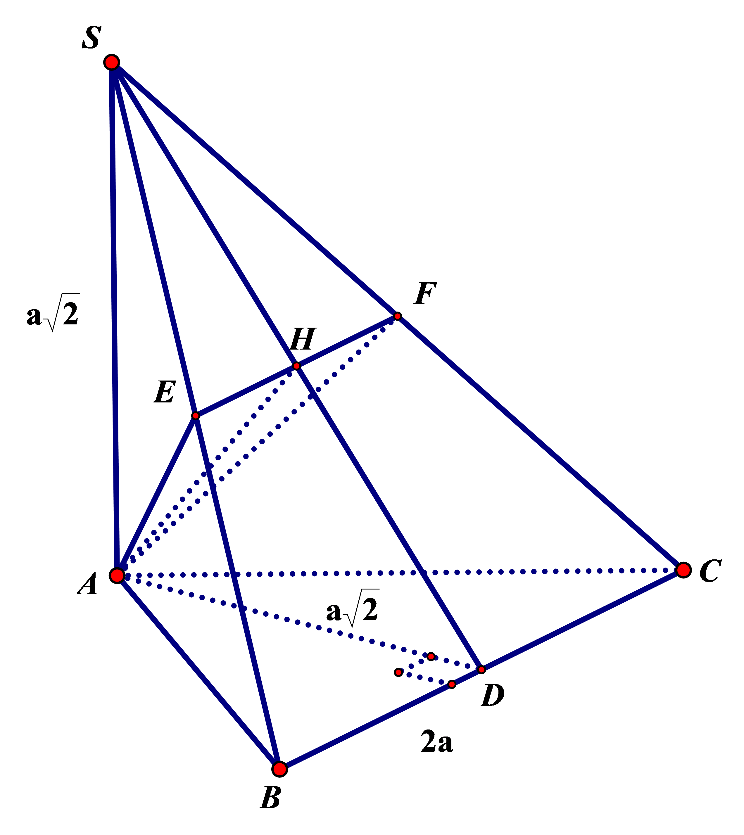 Tam gi&aacute;c \[ABC\] c&oacute;\[BC = 2a\], đường cao \( (ảnh 1)
