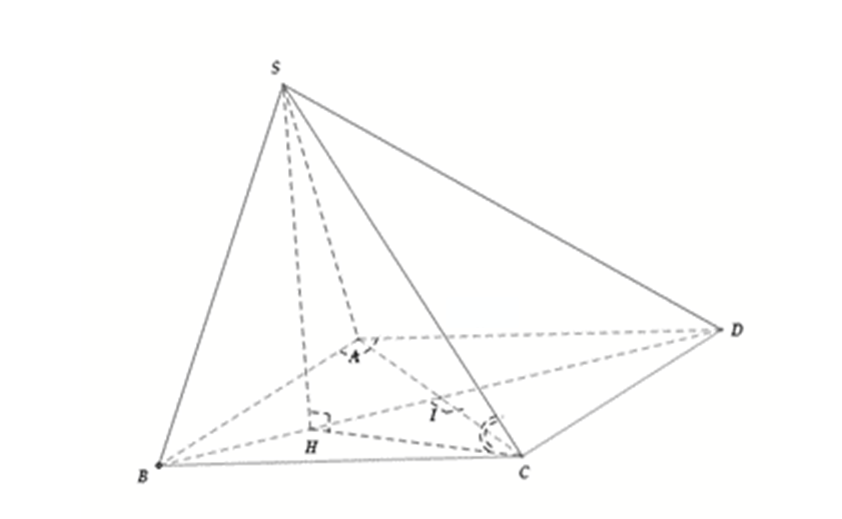 Cho hình chóp \(S.ABCD\) có đáy \(ABCD\) là (ảnh 1)