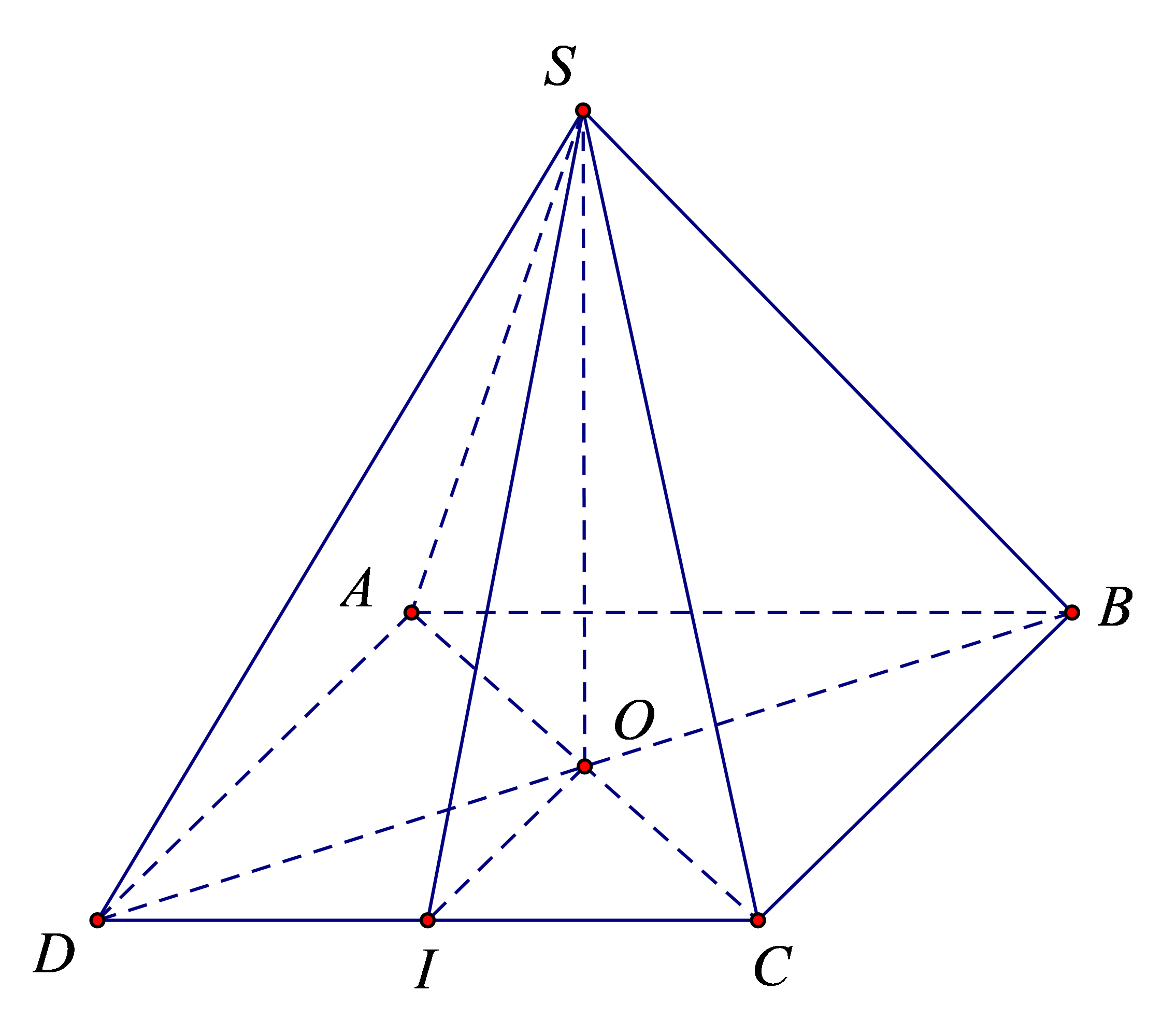 Khi đó \({V_{S.ABCD}} = \frac{1}{3}SO \cdot {S_{ABCD}} = \frac{1}{3} \cdot 3 \cdot {\left( {2\sqrt 3 } \right)^2} = 12\).  Trả lời: 12. (ảnh 1)