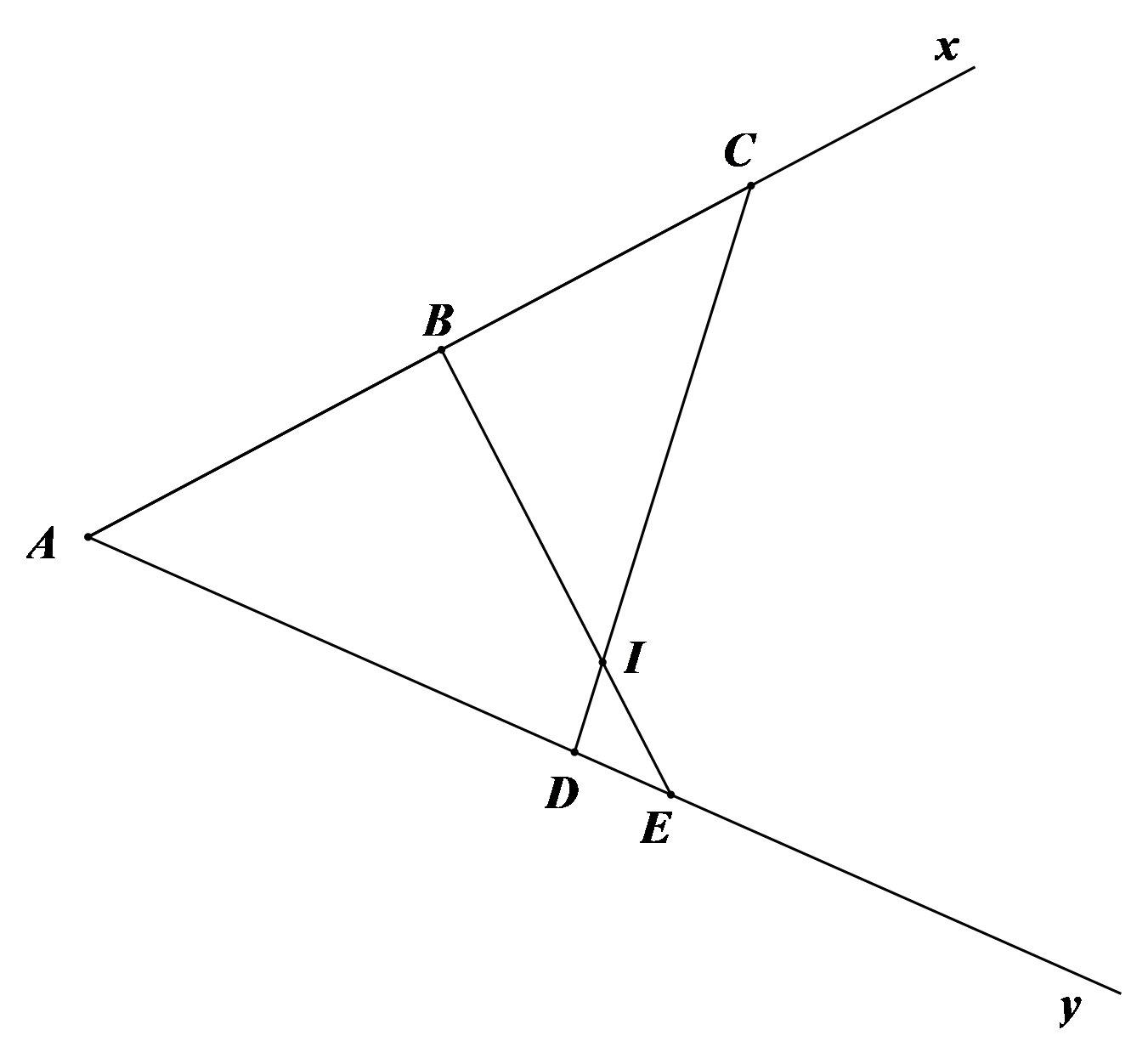 Cho góc \(xAy.\) Trên tia \(Ax\) l (ảnh 1)