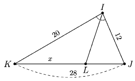 Tính độ dài của x trong hình dưới đây. (Kết quả ghi dưới dạng số thập phân) (ảnh 1)