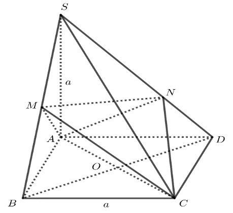 Ta có: \(\frac{{{V_{S.AMC}} (ảnh 1)
